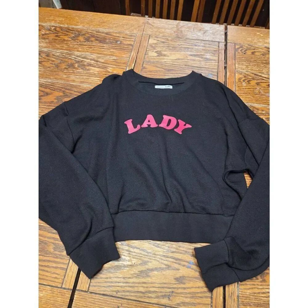 Reformation black Lady graphic crop sweatshirt sz Small
